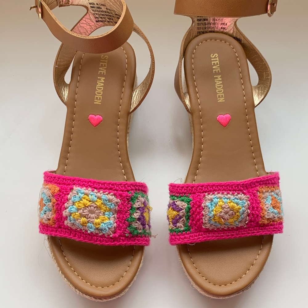 Girls Steve Madden Multicolor Crochet Sandals